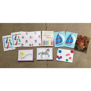 Vintage Mini Blank Note Card Lot Birthday Valentines Nautical Fall Stationery